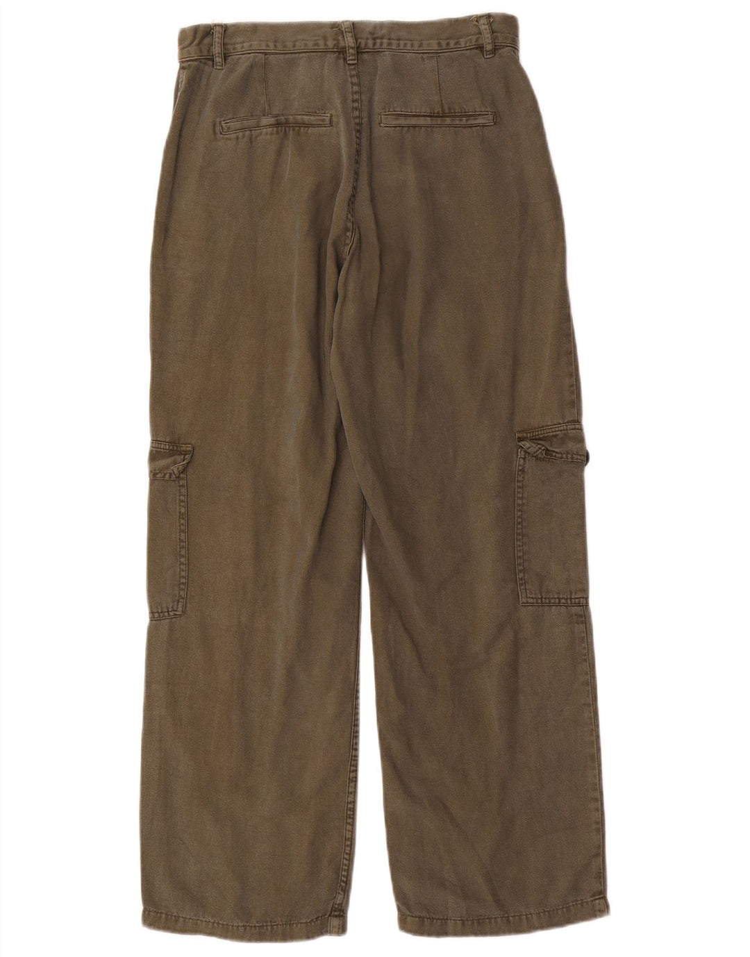 Zara Dame Straight Cargo Bukser Small W26 L27 Khaki