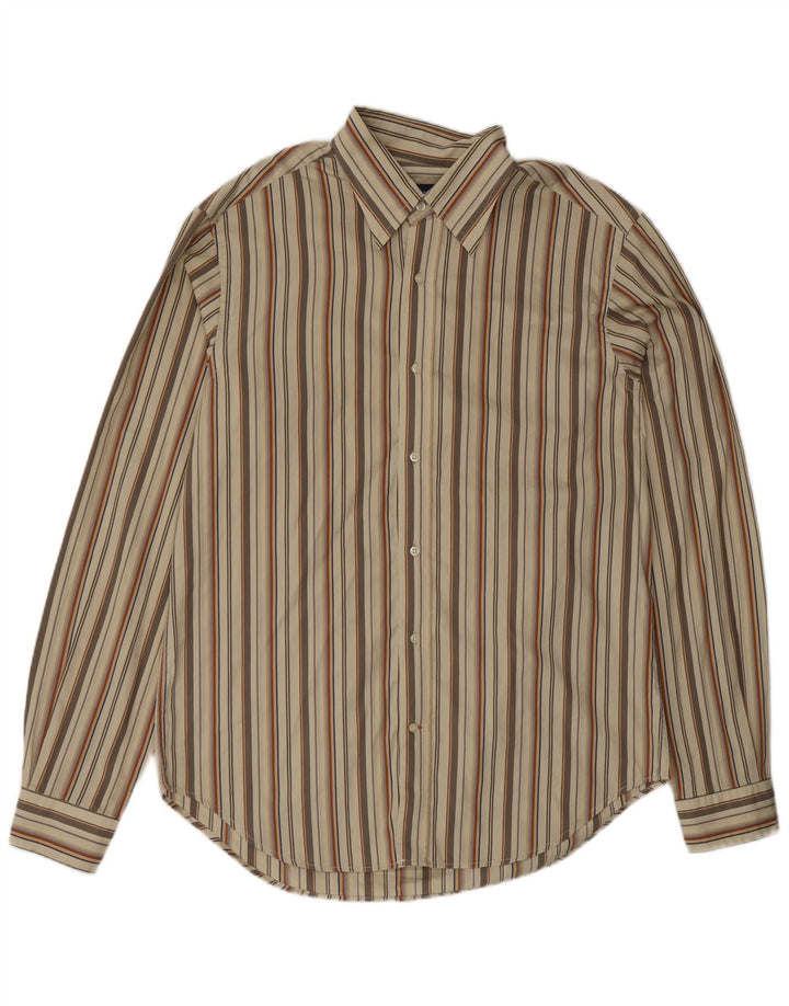Massimo Dutti Herreskjorte EU 42 Stor Beige Stribet