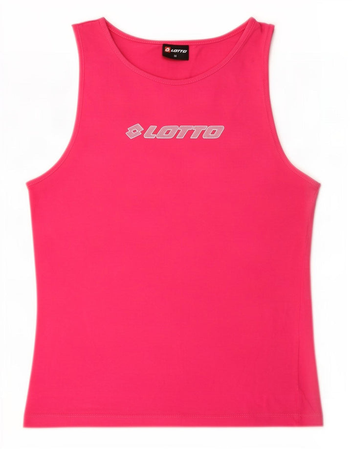 Lotto Kvinder Grafisk Vest Top UK 12 Medium Pink Bomuld