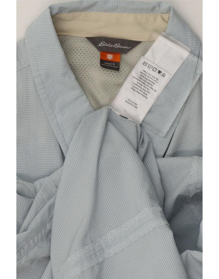 EDDIE BAUER Womens Shirt UK 16 Large Blue Check Polyester Vintage Eddie Bauer and Second-Hand Eddie Bauer from Messina Hembry 