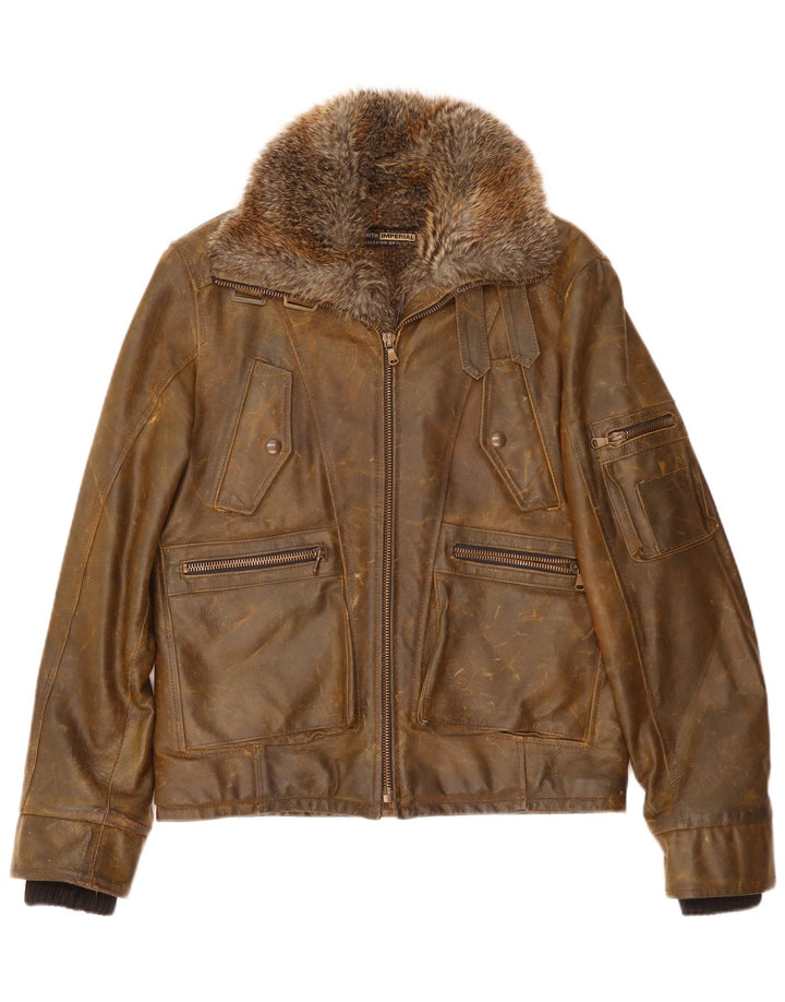 Imperial Herre Læderjakke UK 42 XL Brun Læder
