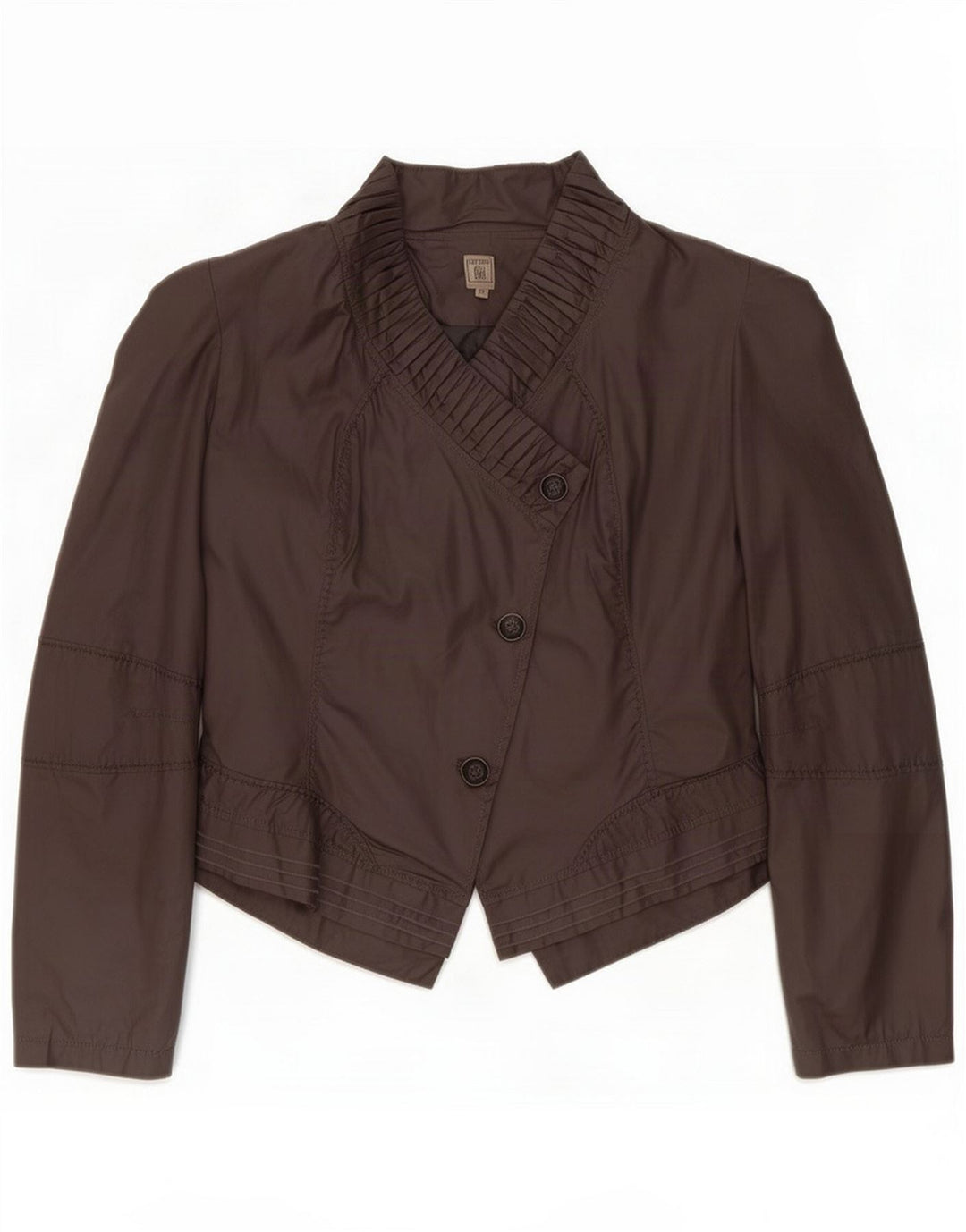 Vintage Dame 3-knaps Oversized Blazer Jacket US 5 Small Brown Cotton