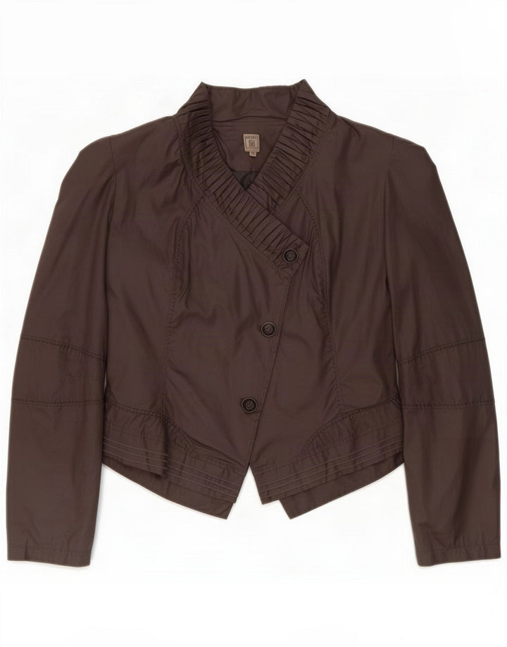 Vintage Dame 3-knaps Oversized Blazer Jacket US 5 Small Brown Cotton