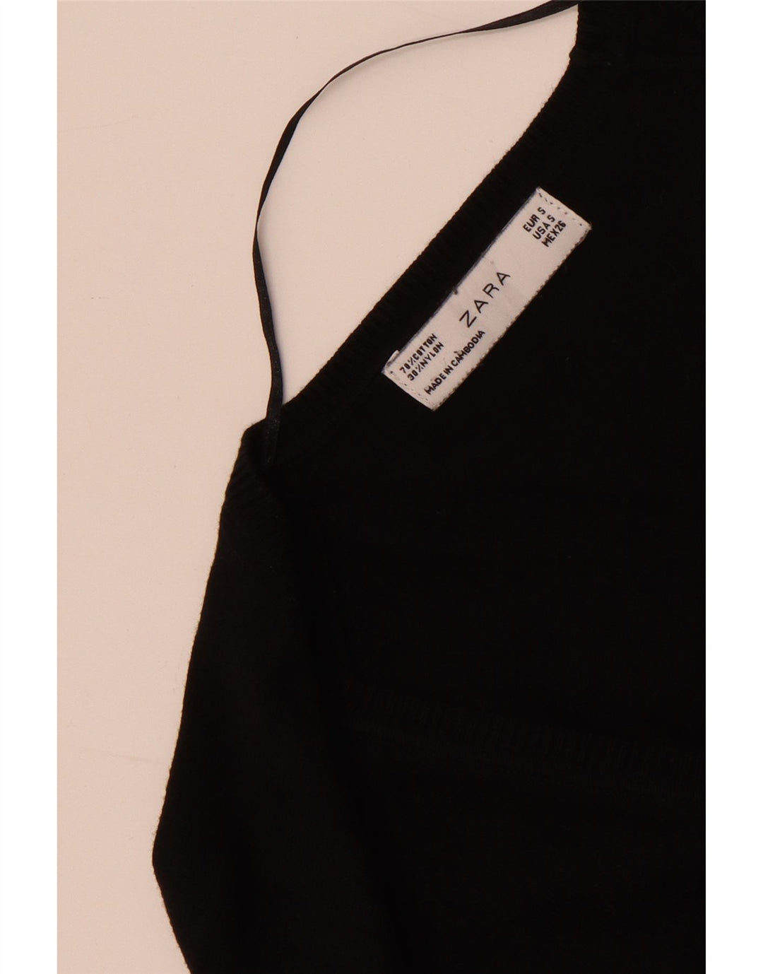 Zara Dame Cardigan Sweater UK 10 Small Black Bomuld