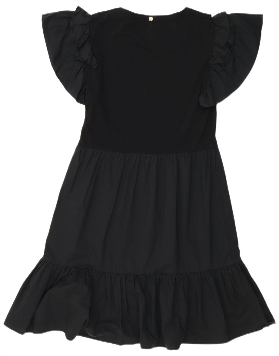 Liu Jo Dame A-Line Kjole UK 12 Medium Sort Bomuld