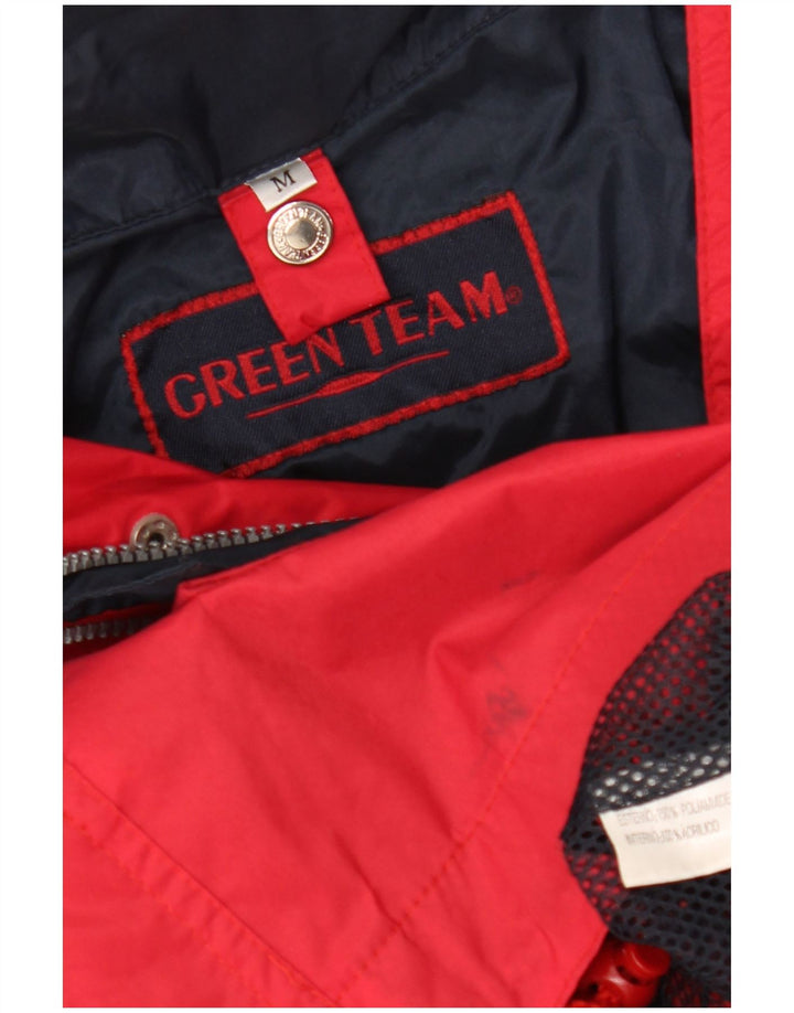 VINTAGE Herre Windbreaker Jacket UK 38 Medium Rød Polyamid