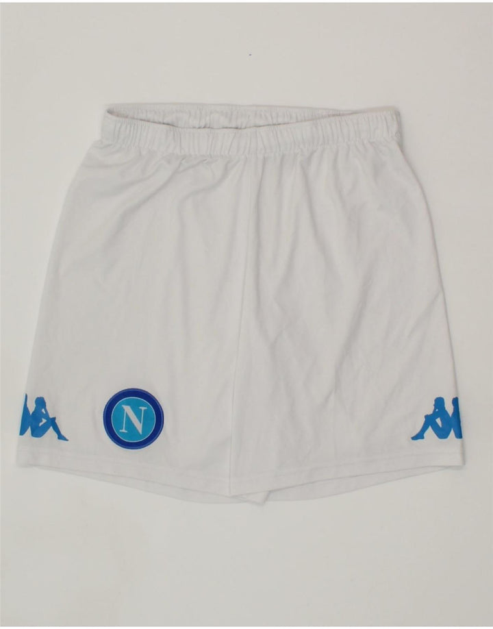 KAPPA Boys Graphic Sport Shorts 13-14 Years  White Polyester Vintage Kappa and Second-Hand Kappa from Messina Hembry 