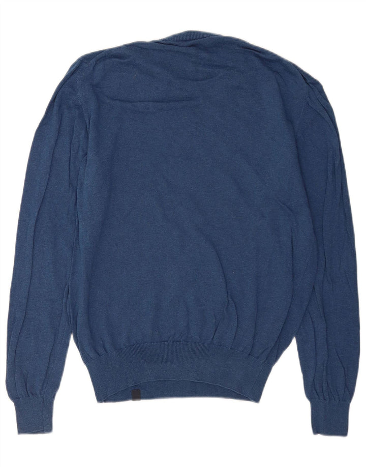 Fay herre rund hals sweater mellemblå