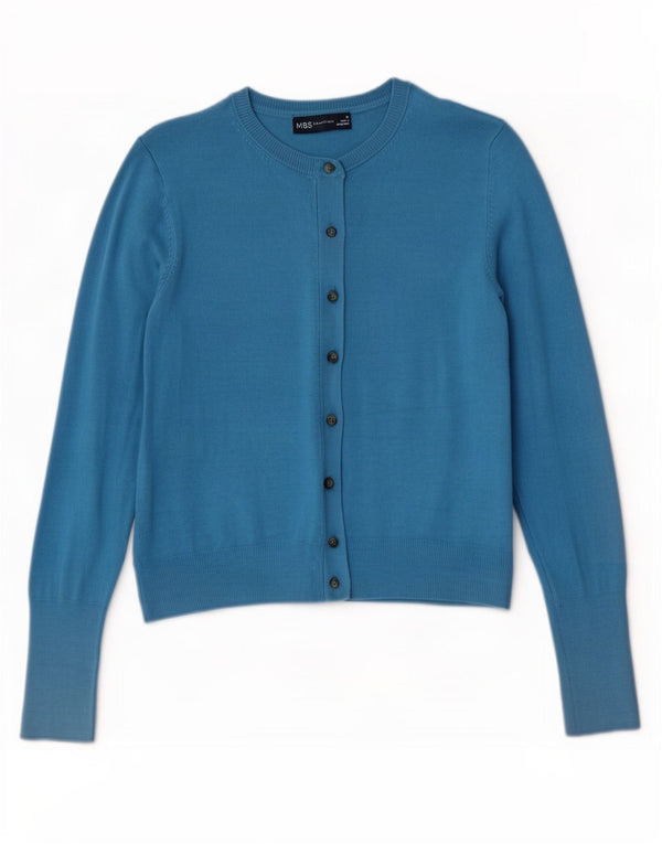 Marks & Spencer Dame Crop Cardigan Sweater UK 10 Small Turkis Viscose