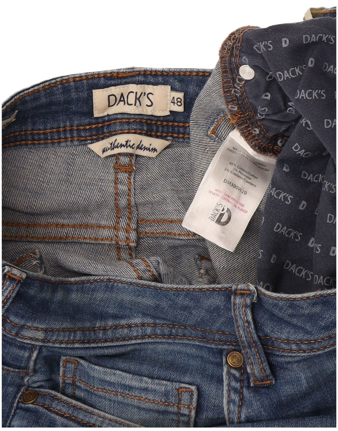 Dacks Dame Crop Slim Jeans IT 48 XL W32 L26 Blå Bomuld