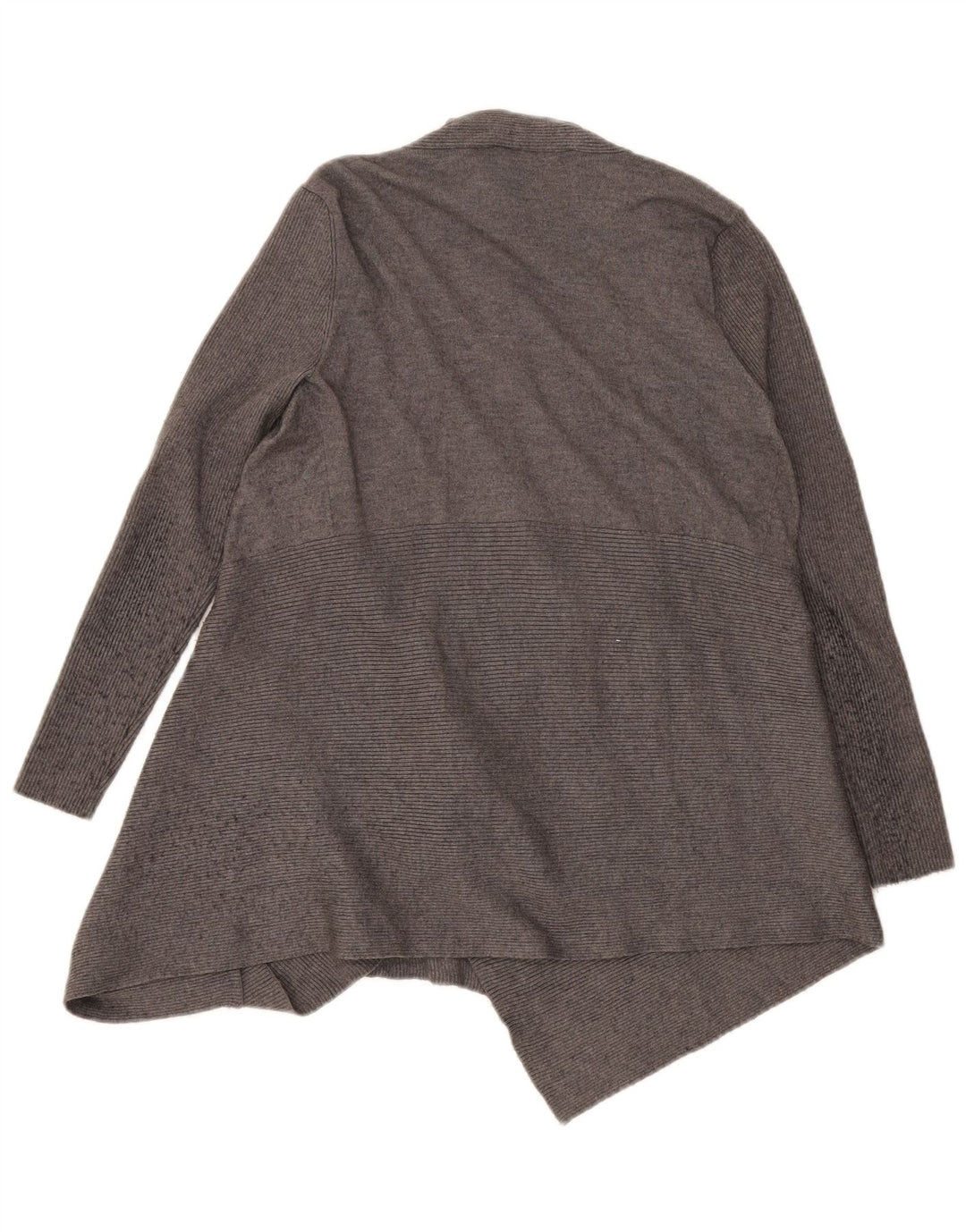 Zara Dame Asymmetrisk Åben Cardigan Sweater UK 12 Medium Grey Viscose
