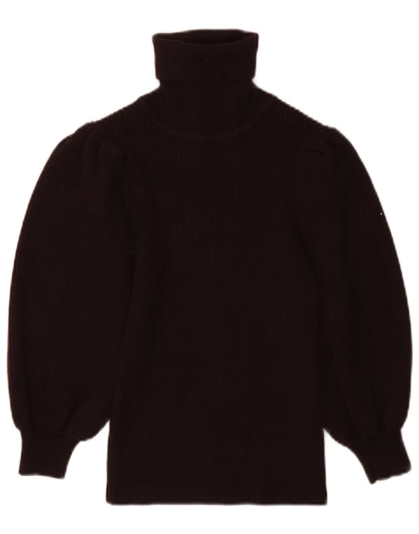 ZARA Womens Crop 3/4-ærmet rullehalstrøje DK 8 Small Black