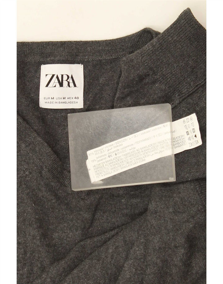 Zara Herre V-hals sweater Medium Grå Viscose