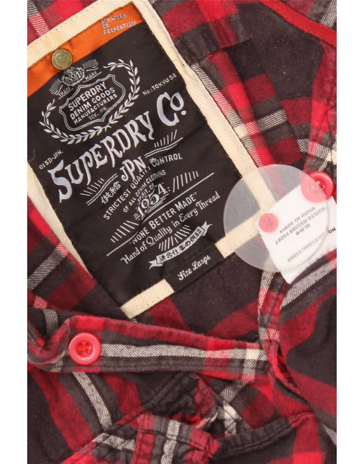 Superdry Flanelskjorte til mænd, stor rød ternet bomuld