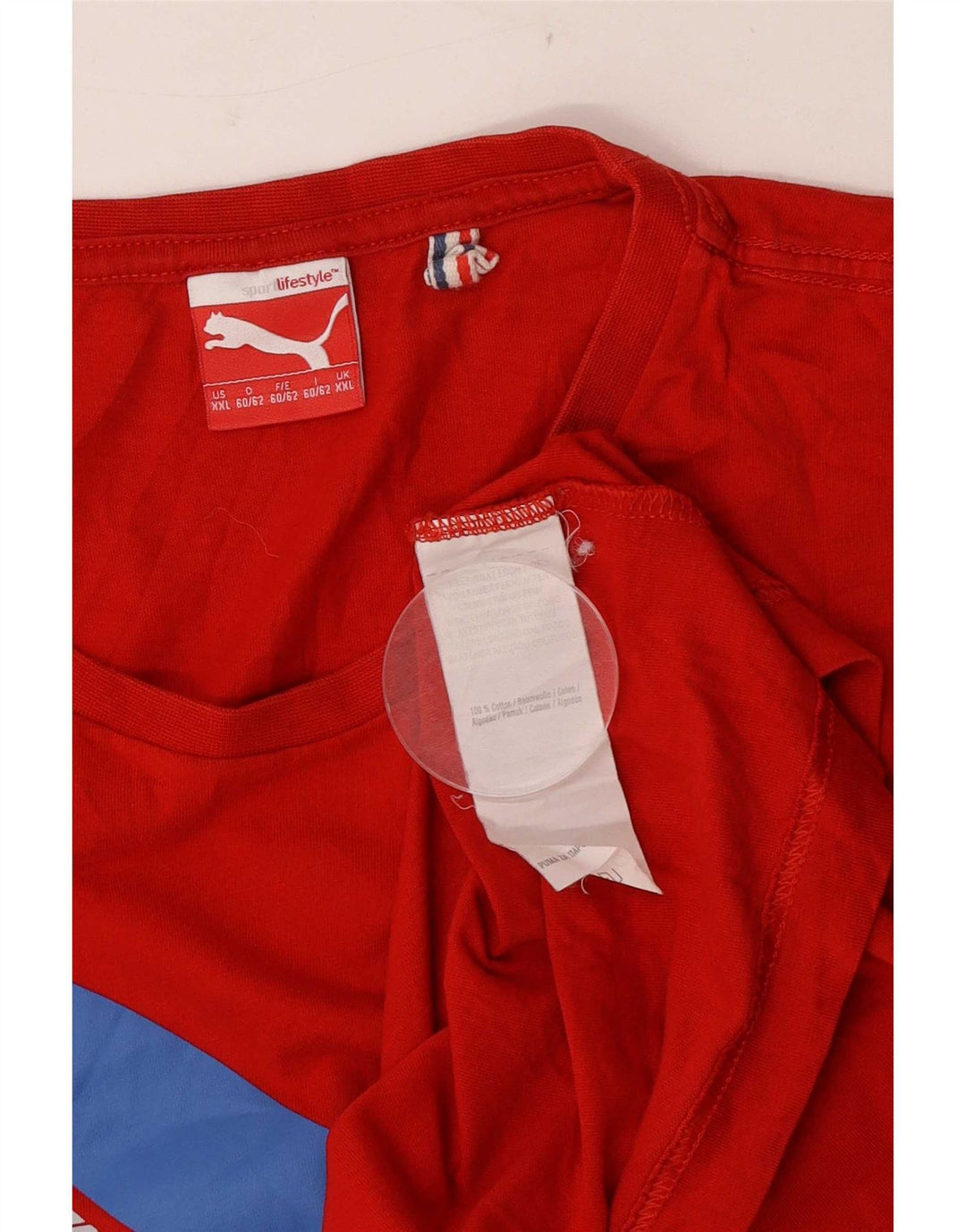 Puma Herre Grafisk T-Shirt Top 2XL Rød Bomuld