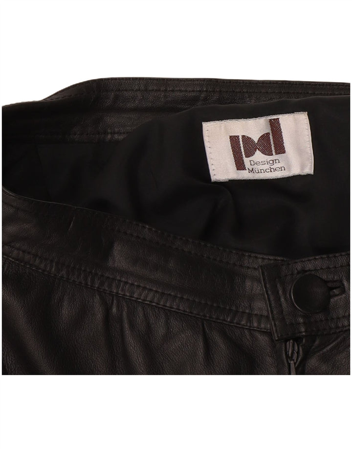 Vintage lædernederdel til kvinder W28 Medium Black