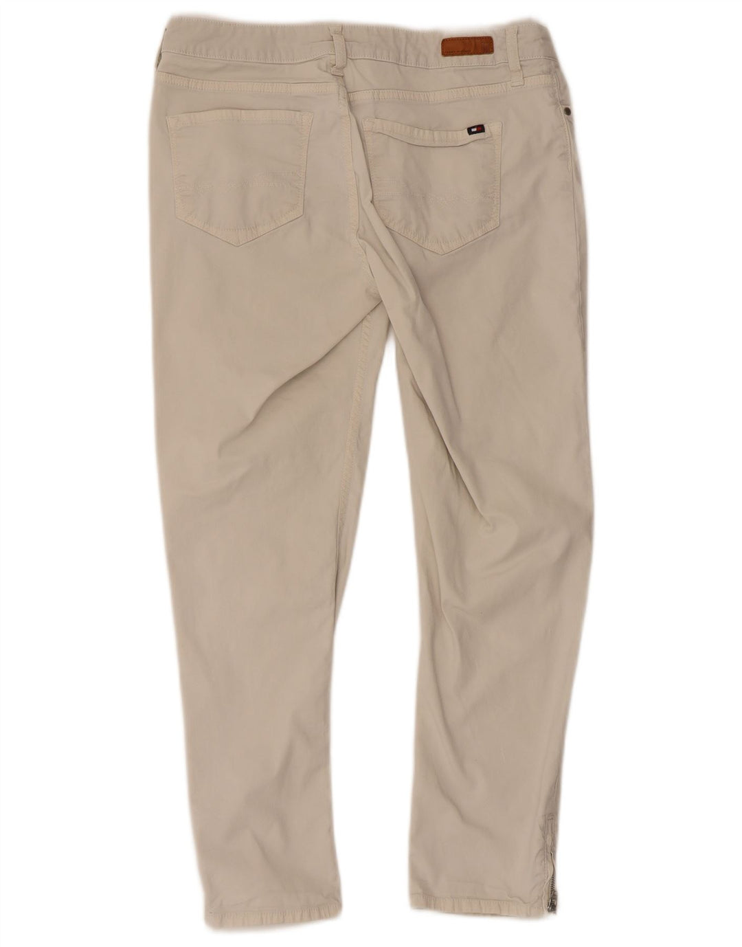 Tommy Hilfiger Dame Cropped Trousers US 8 Medium W30 L25 Hvid Bomuld