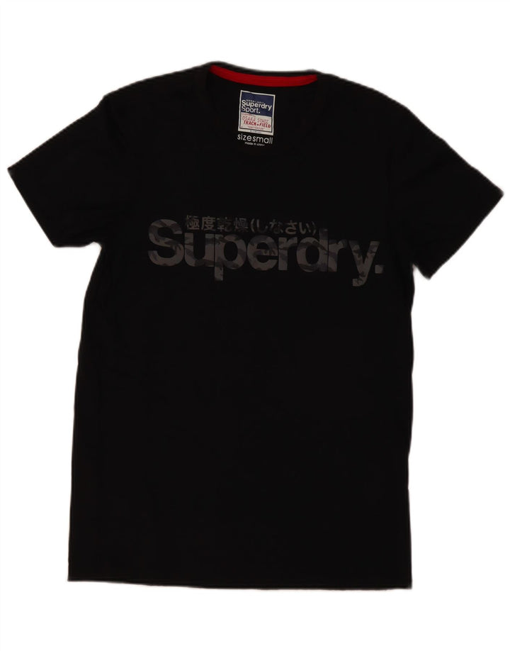 Superdry Grafisk T-shirt top til mænd, lille sort bomuld