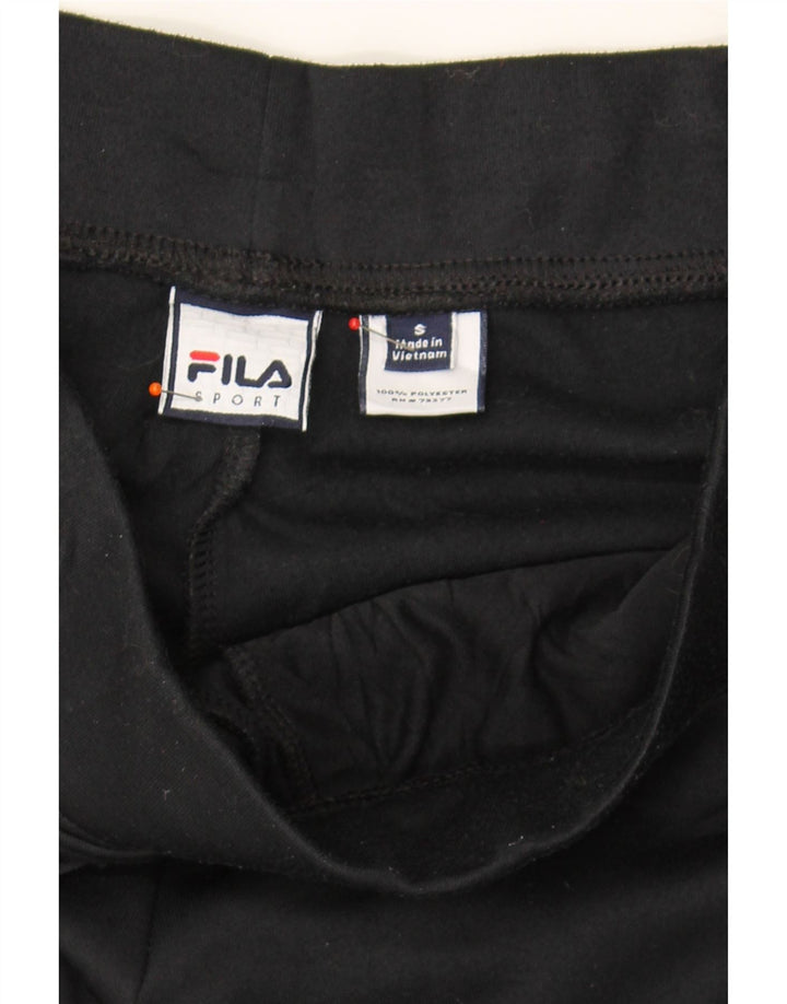 FILA Womens Tracksuit Trousers UK 10 Small  Black Polyester Vintage Fila and Second-Hand Fila from Messina Hembry 