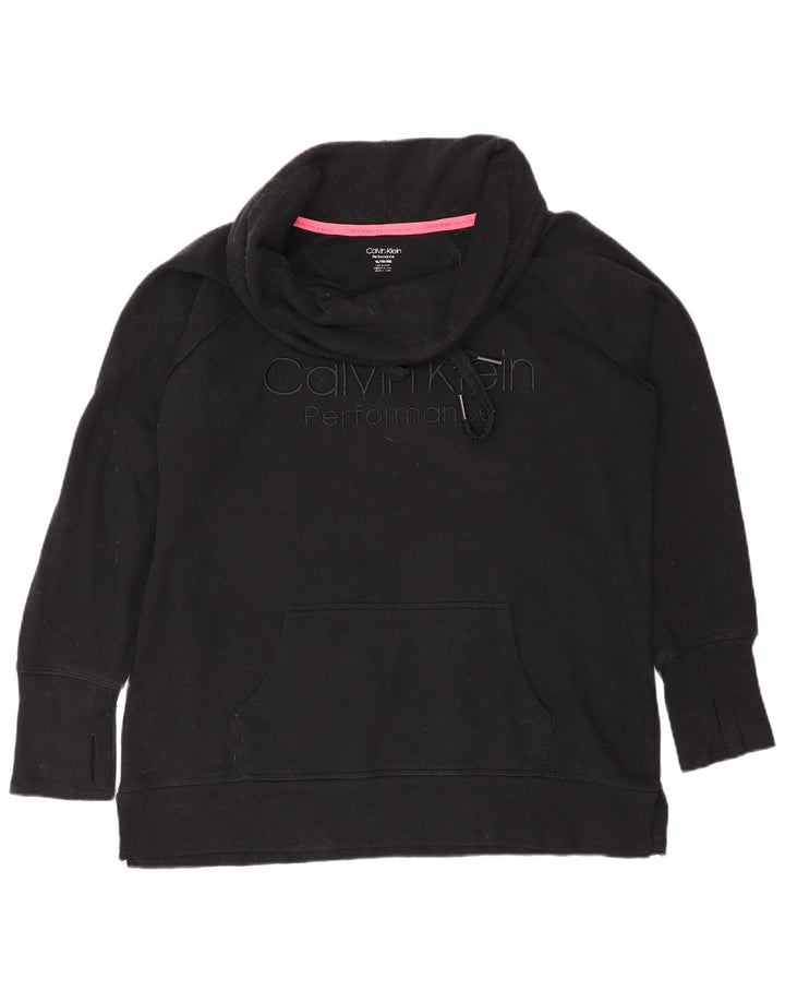 Calvin Klein Womens Performance Graphic Sweatshirt Jumper UK 18 XL Sort