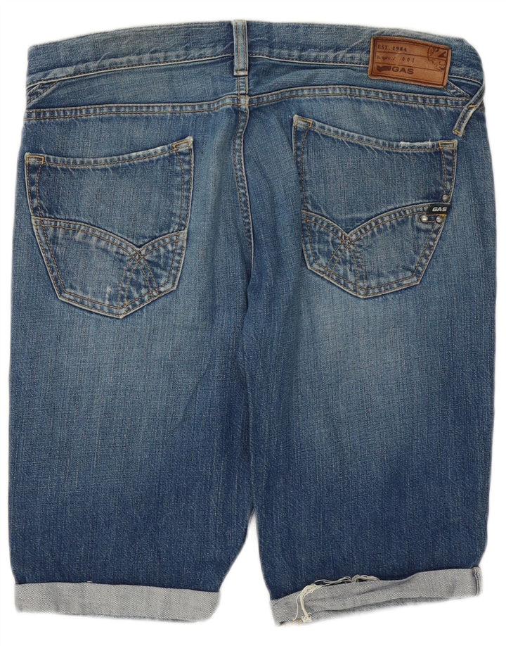 Gas Herre Denim Shorts Large W34 Blå Bomuld