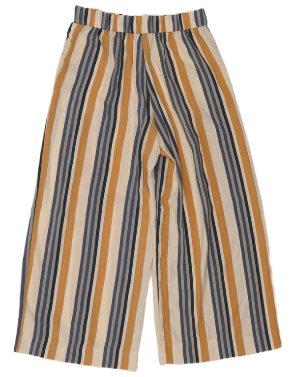Zara Kvinder Højtaljede Cropped Bukser Small W26 L24 Flerfarvet Stribet