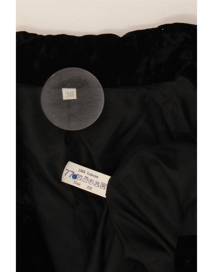 Vintage Dame 1 Knap Velvet Blazer Jacket IT 38 XS Sort Viscose