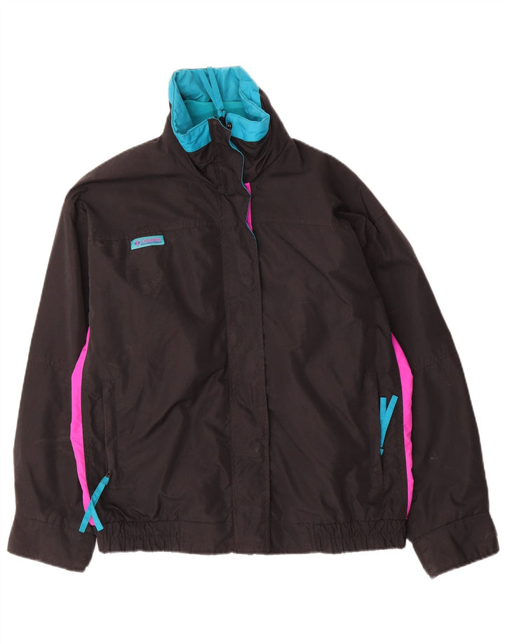 Columbia Dame Oversized Windbreaker Jacket UK 14 Medium Black Colourblock