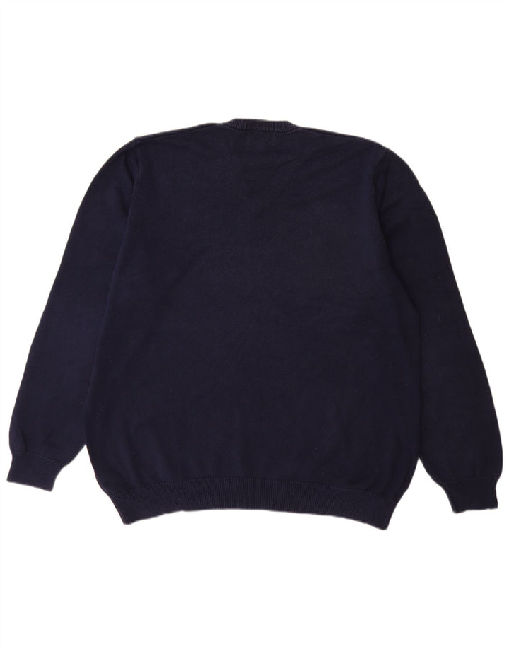 Marks & Spencer Herre V-hals sweater XL marineblå bomuld