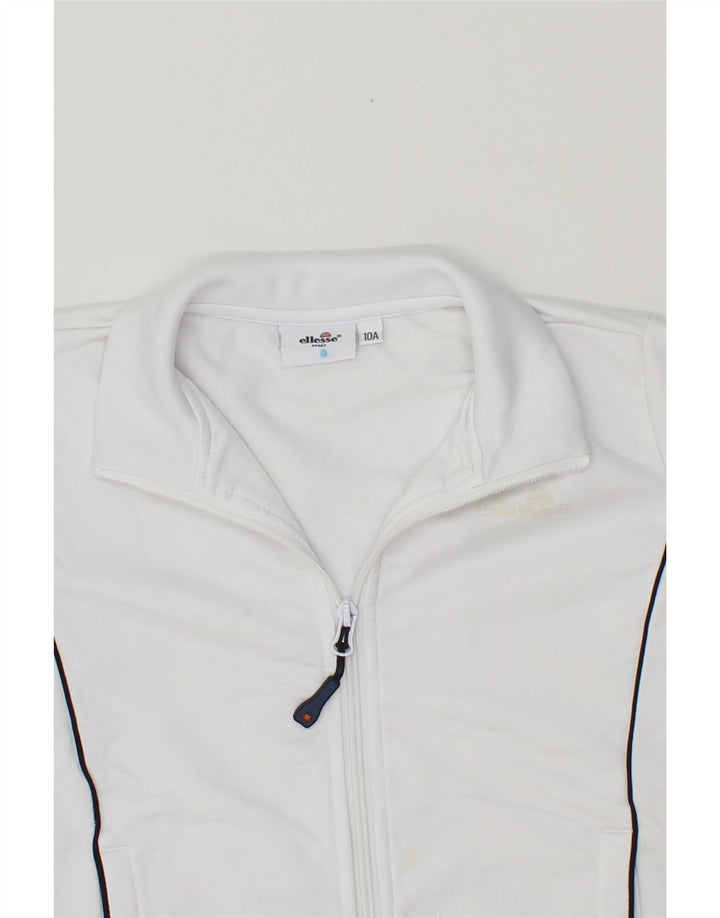 ELLESSE Boys Tracksuit Top Jacket 9-10 Years White Polyester Vintage Ellesse and Second-Hand Ellesse from Messina Hembry 