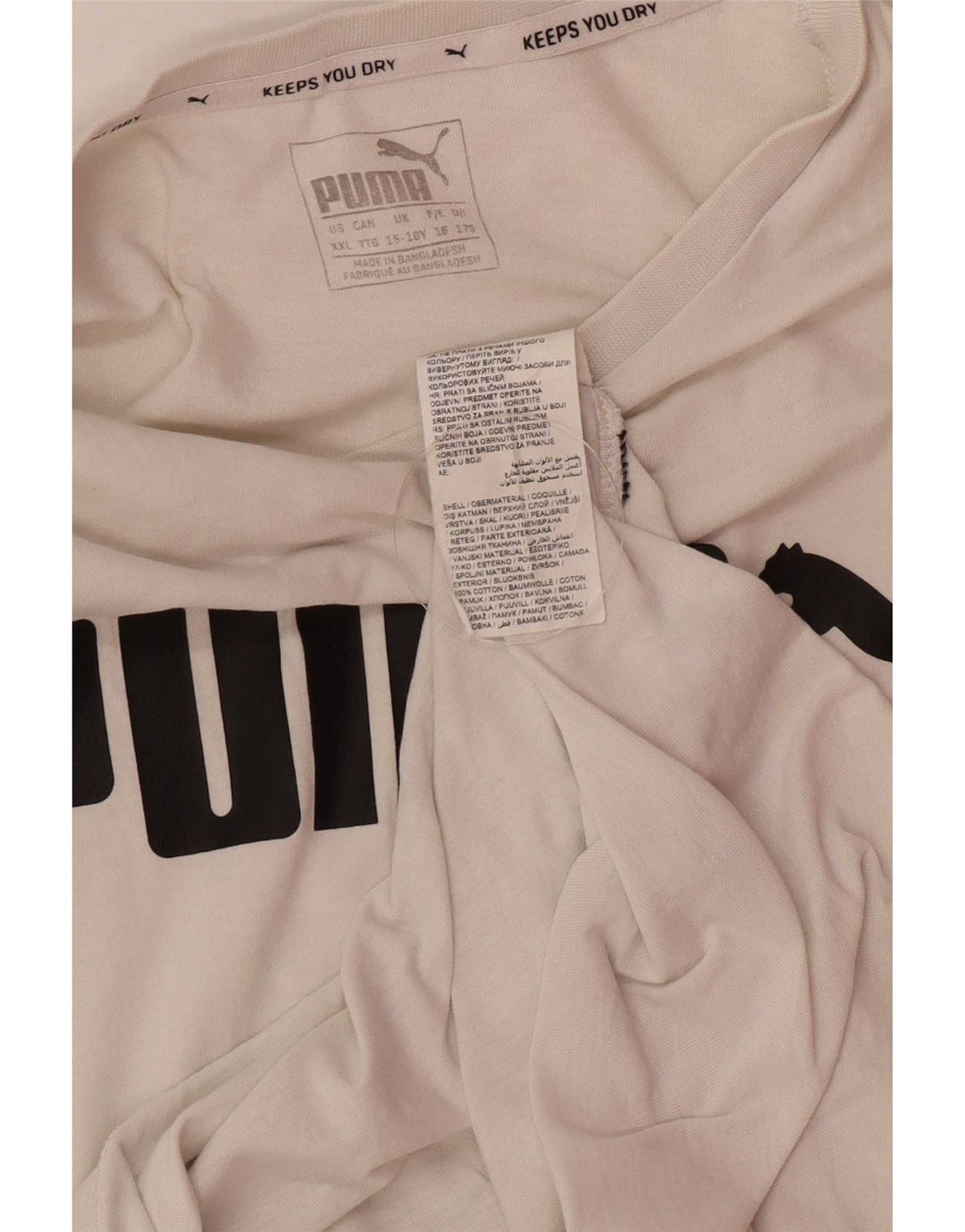 Puma drenge grafisk t-shirt top 15-16 år hvid bomuld