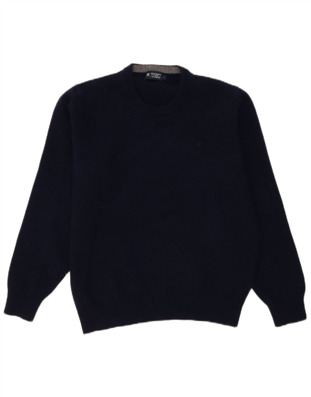 Hackett Dame sweater med rund hals DK 16 Stor marineblå lammeuld