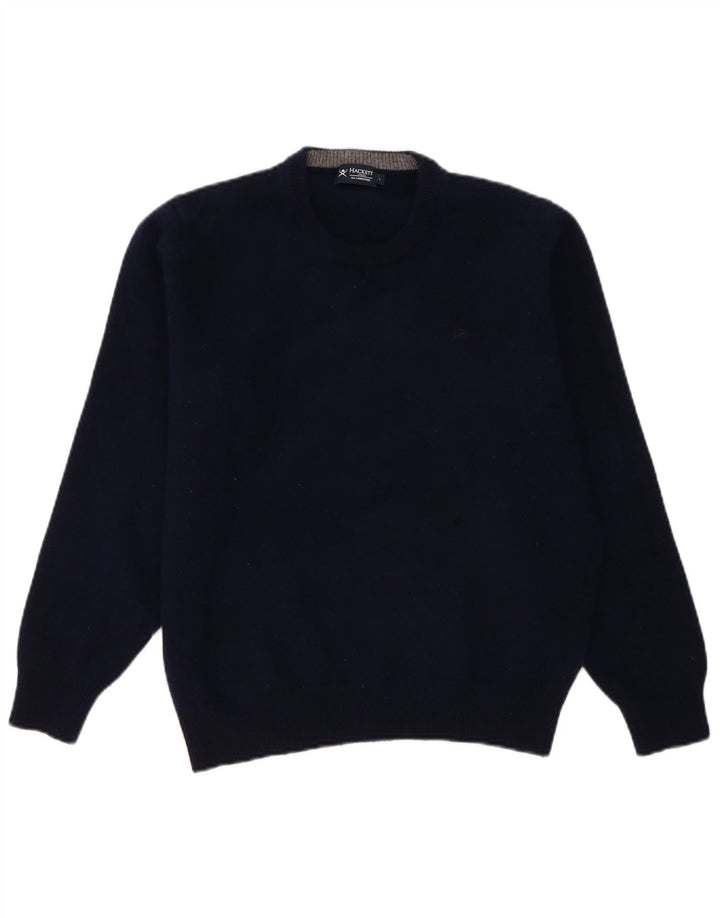 Hackett Dame sweater med rund hals DK 16 Stor marineblå lammeuld
