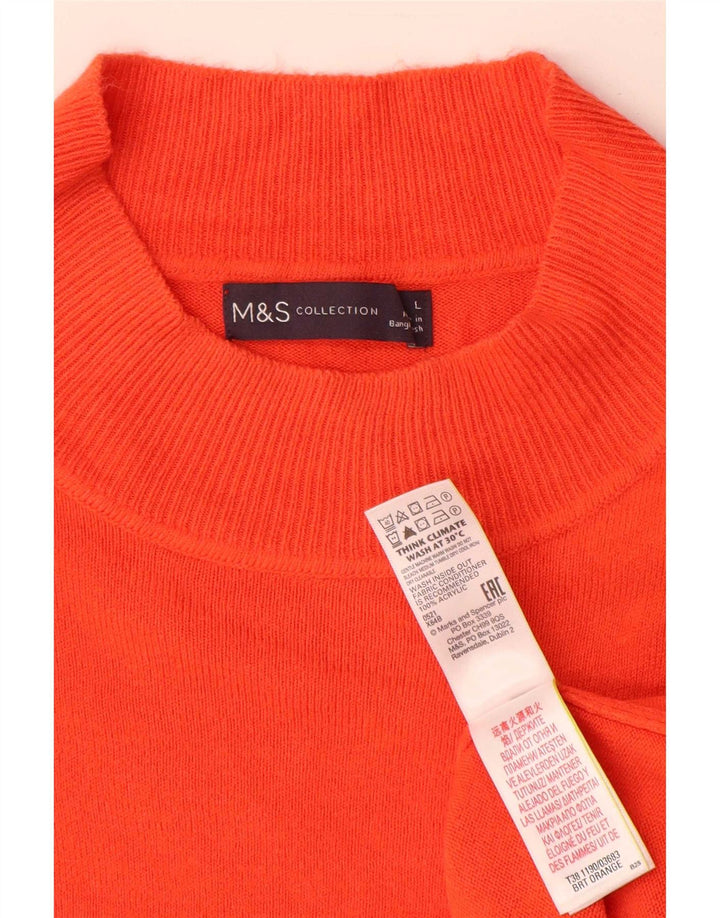 Marks & Spencer Dame Turtle Neck Jumper Sweater UK 16 Large Orange
