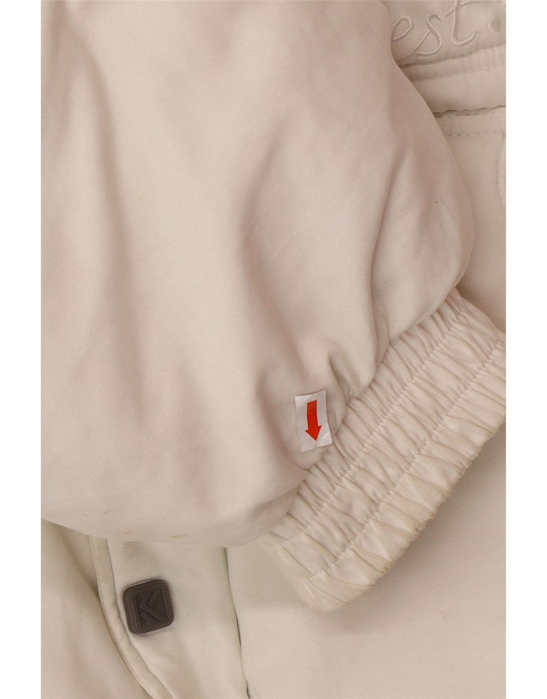 KARL KANI Herre grafisk polstret hættejakke UK 44 2XL hvid polyester