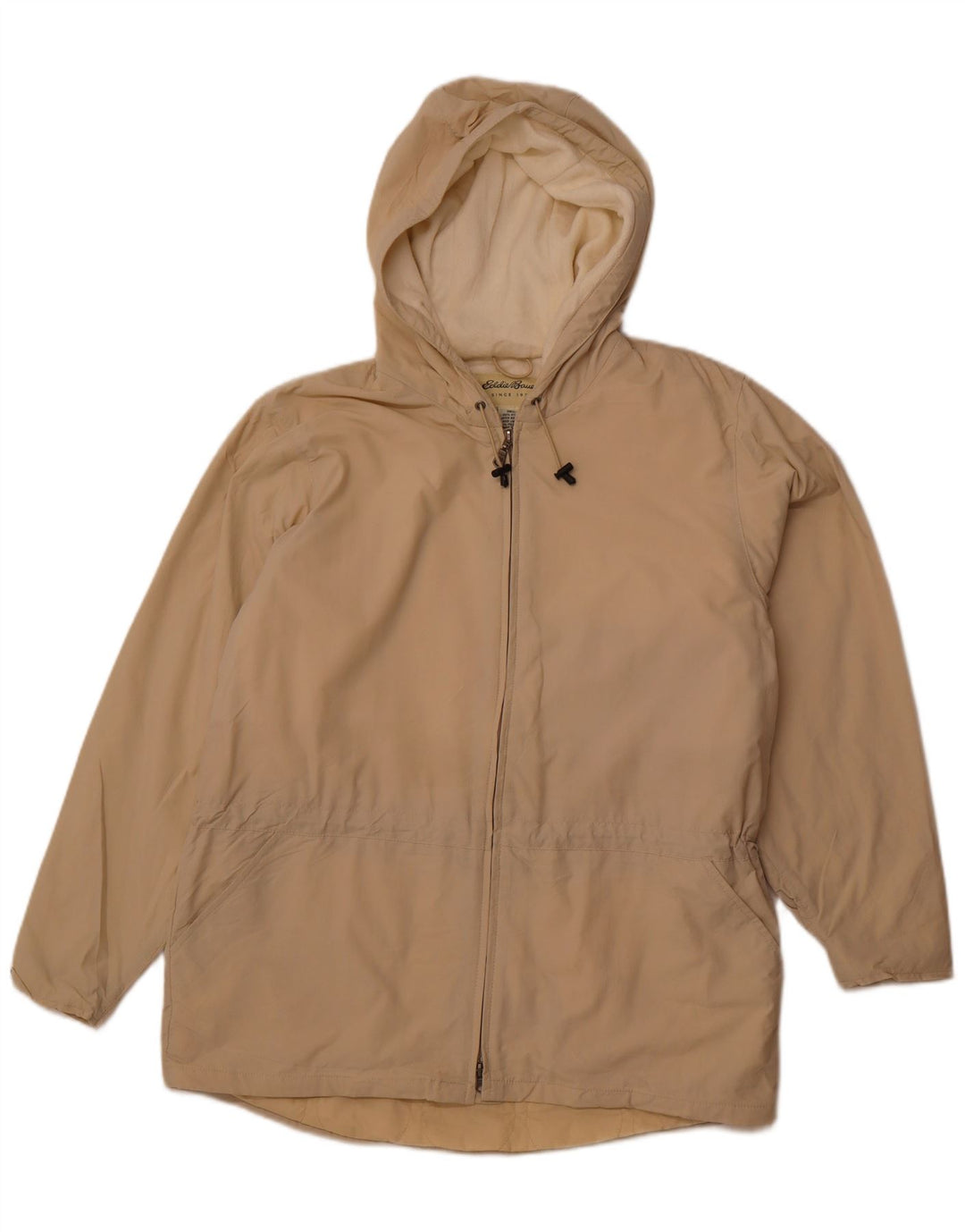 EDDIE BAUER Herre Hættevindjakke UK 38 Medium Beige Nylon