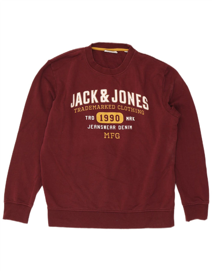 Jack & Jones Herre grafisk sweatshirt Jumper XL rødbrun bomuld