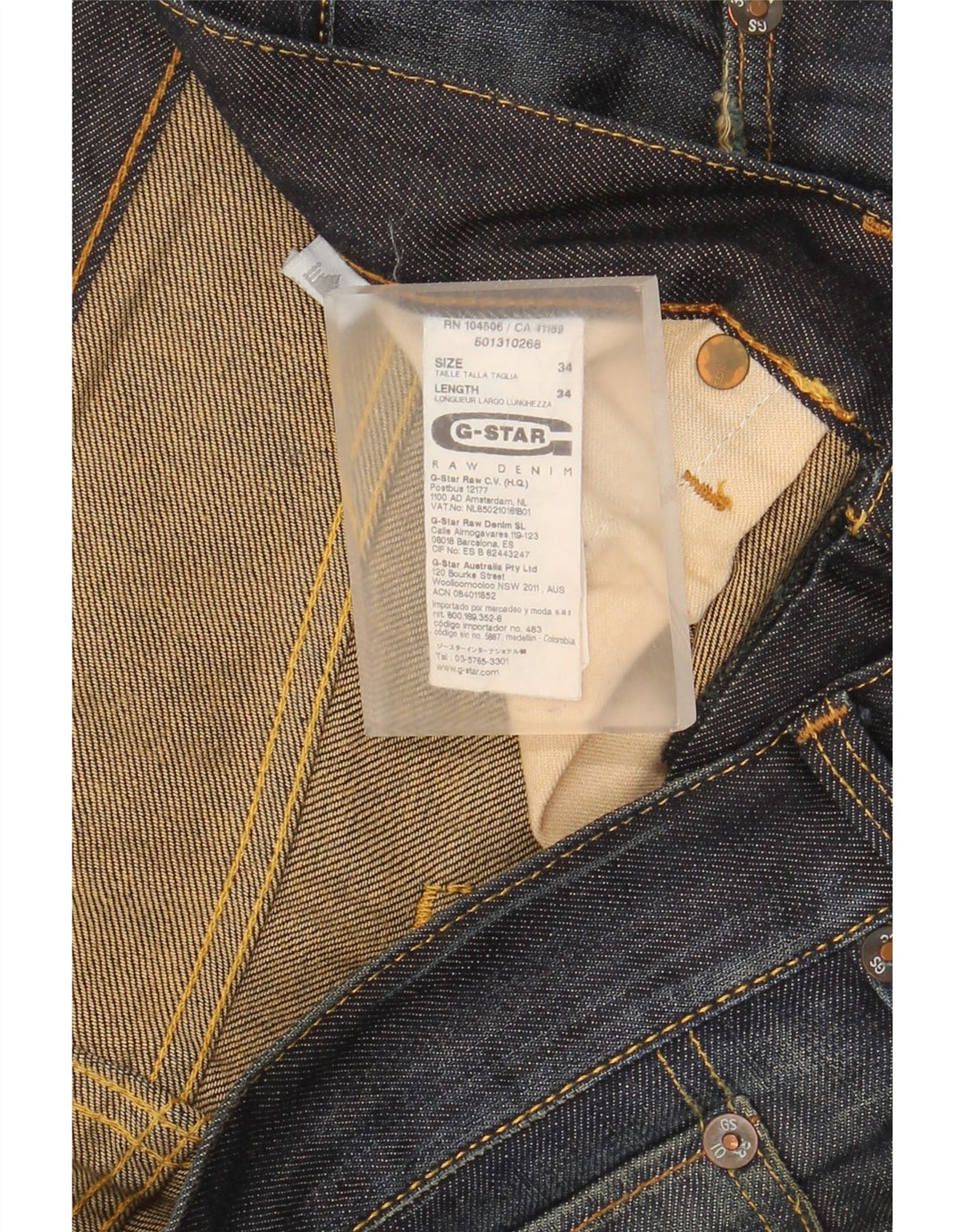 G-Star Herre 3301 Straight Jeans W34 L34 Blå