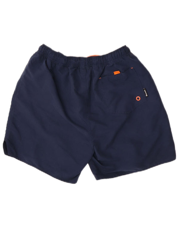Bænk Herre grafiske svømmeshorts Medium Navyblå Polyester