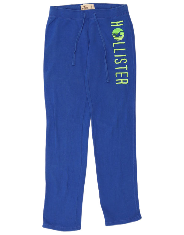 Hollister Graphic Tracksuit Bukser til kvinder UK 10 Small Blue Cotton