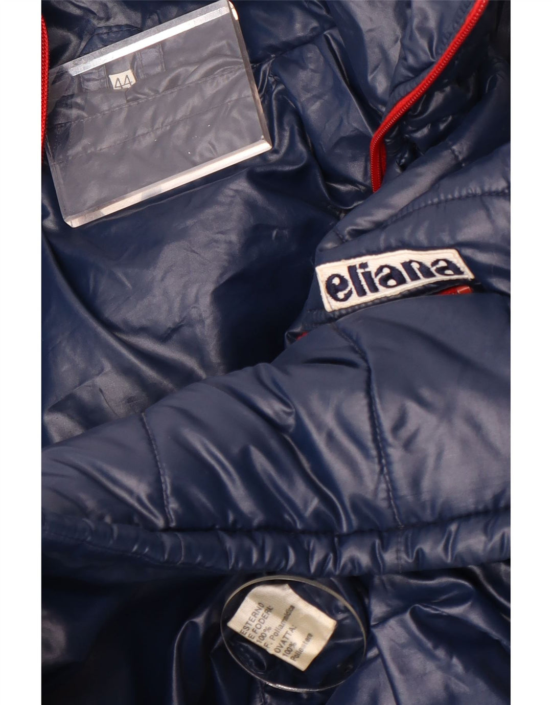 Eliana Dame Hætte Polstret Jakke IT 44 Medium Navy Blue Polyamid