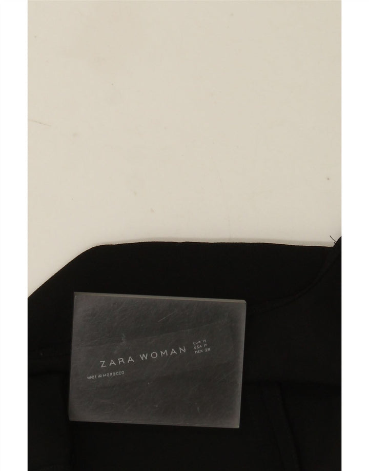 Zara Dame Sleeveless Wrap Dress UK 14 Medium Black