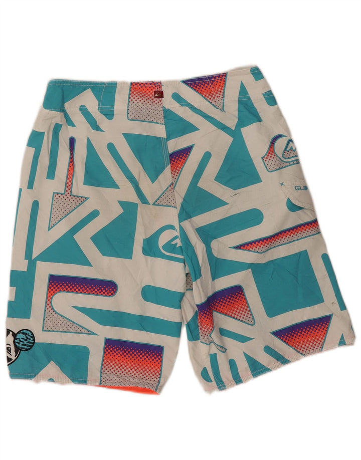 Quiksilver Herre grafiske svømmeshorts Medium hvid geometrisk polyester