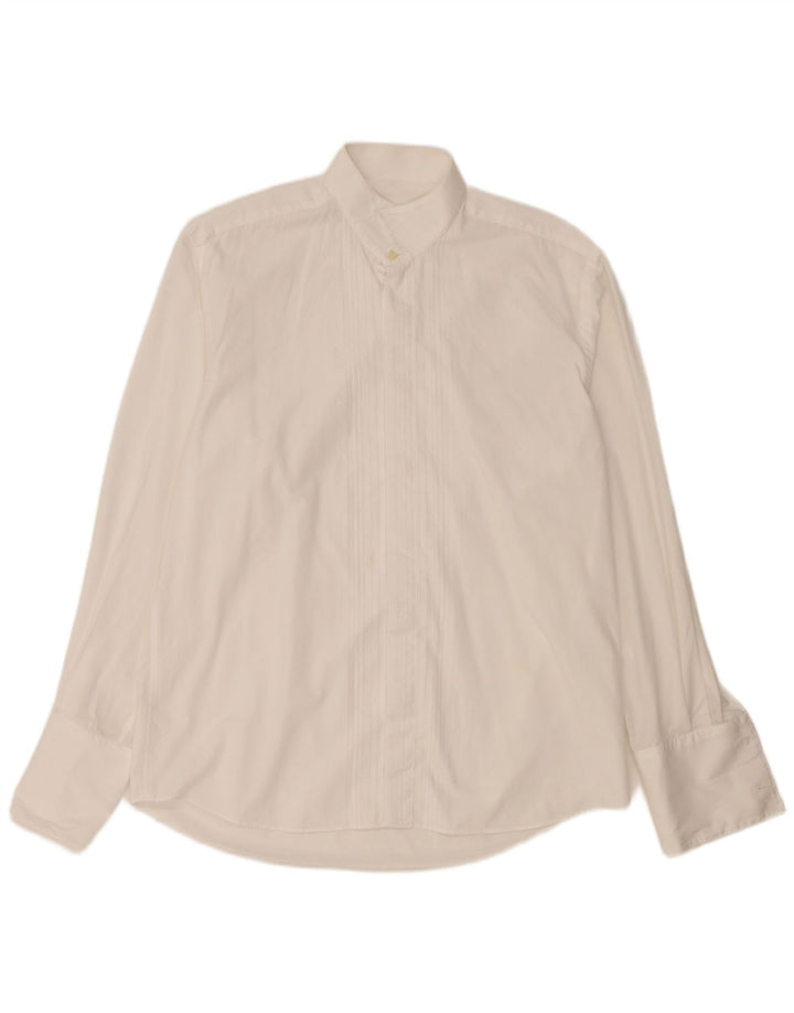 SFARZO Mens Formal Shirt Medium White Cotton