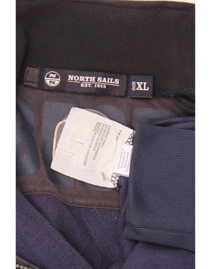 North Sails Herre grafisk fleecejakke UK 42 XL Navy Blue Polyester