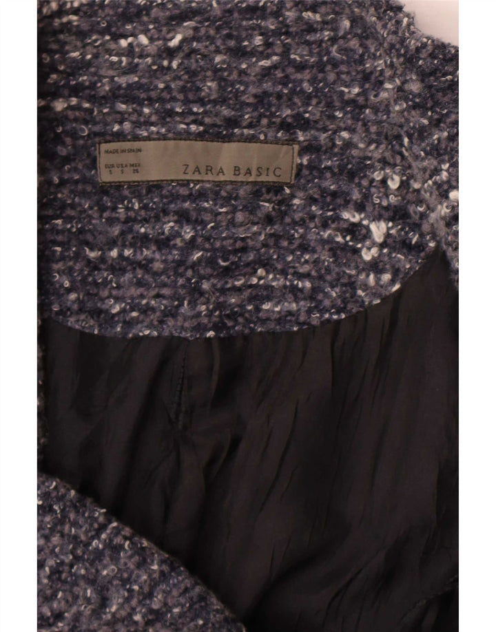 Zara Dame Blazer Jacket UK 8 Small Navy Blue Flecked