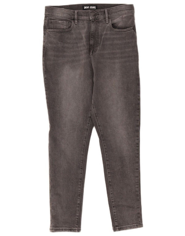 Dkny Womens High Waist Crop Skinny Jeans W30 L26 Grå Bomuld