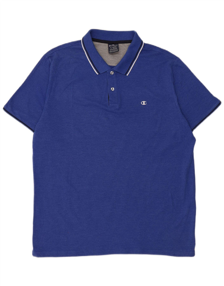 Champion herre poloshirt XL blå bomuld