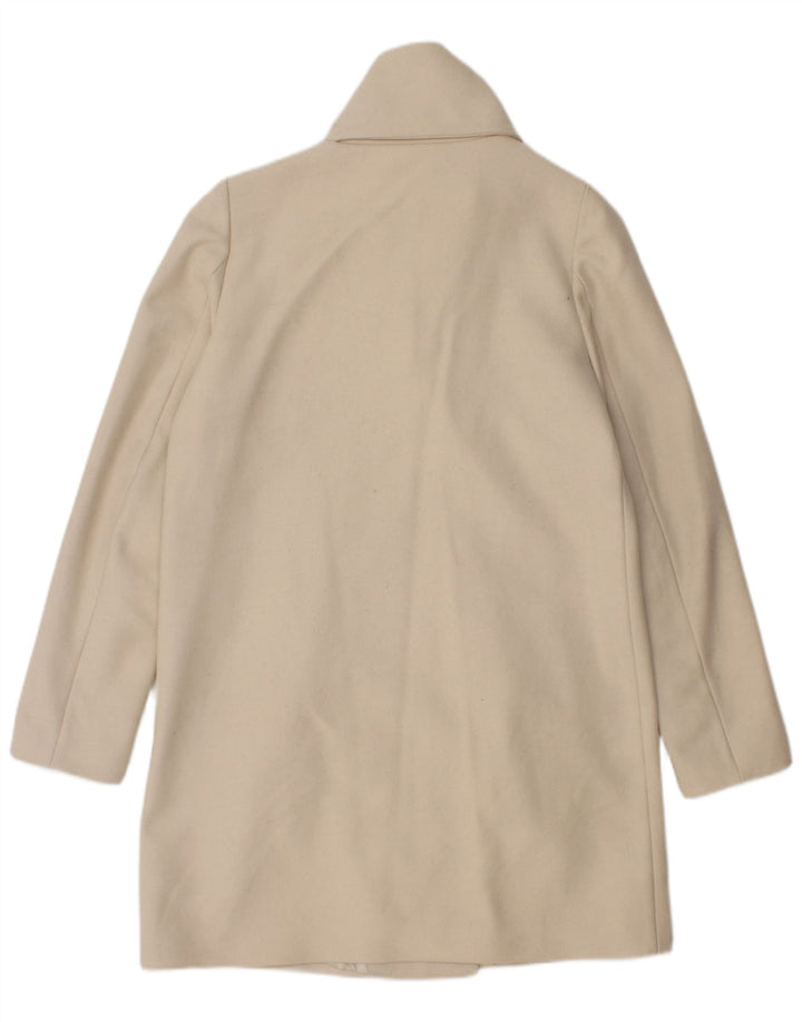 Benetton Dame Overfrakke IT 42 Medium Hvid Uld
