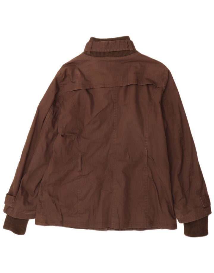 Zara Womens Utility Jacket UK 14 Stor brun bomuld